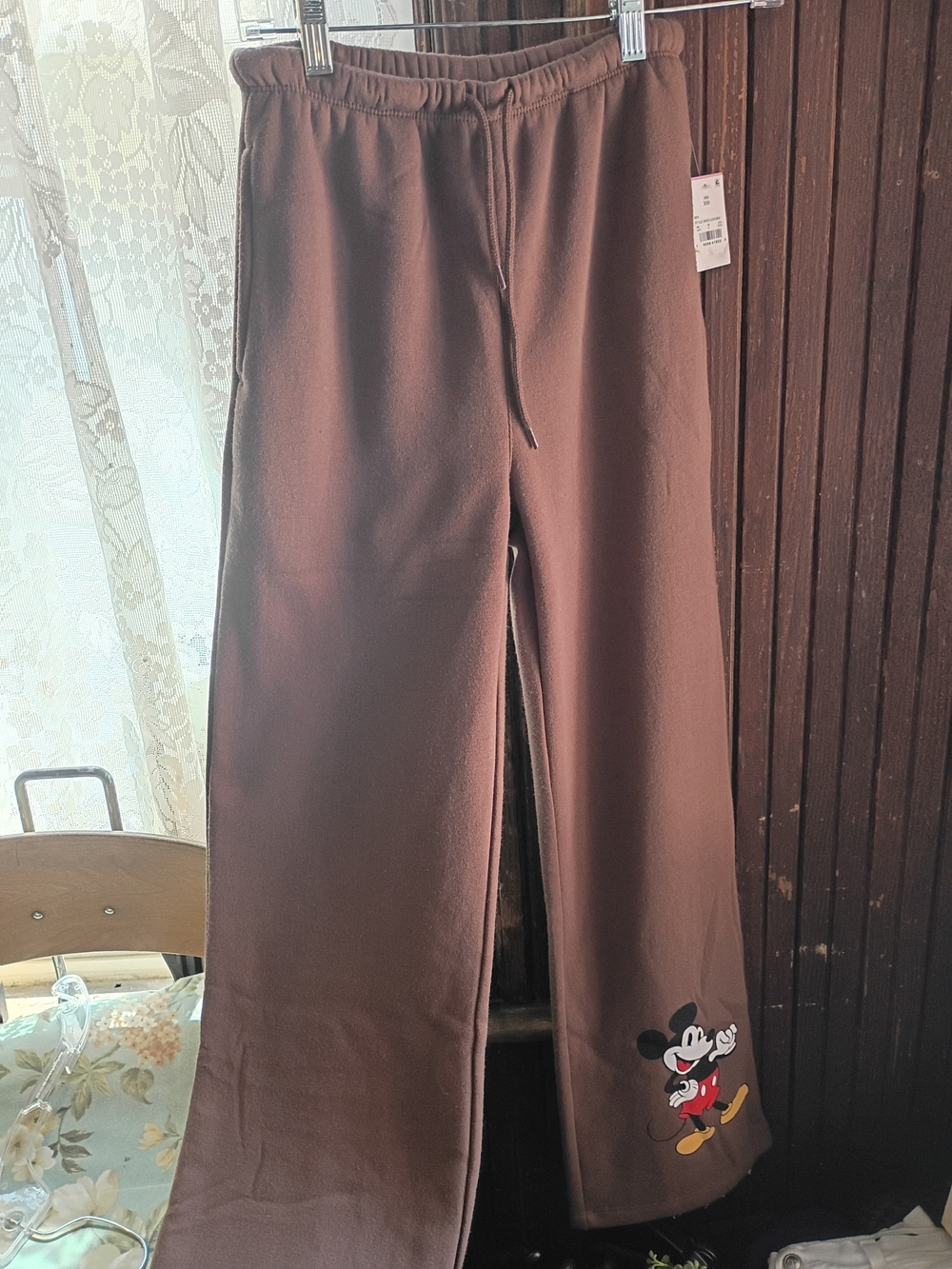 Disney Brown Mickey and Friends Drawstring Pants